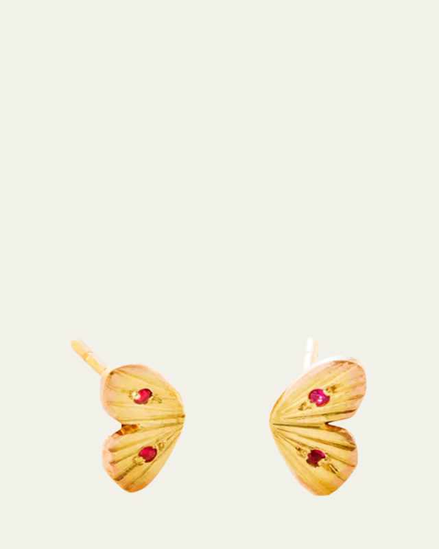 Ruby Tiny Baby Asterope Single Wing Stud Earrings